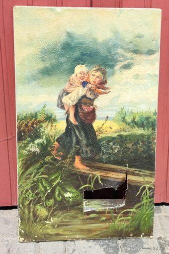 Дети, бегущие от грозы картина копия картины Константина Егоровича Маковского кисти неизвестного копииста