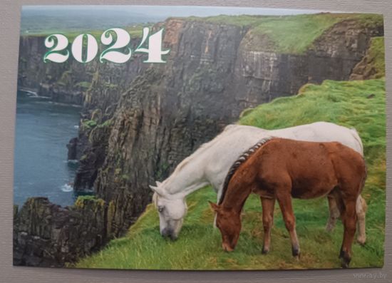 Лошади. Календарик, 2024, глянец