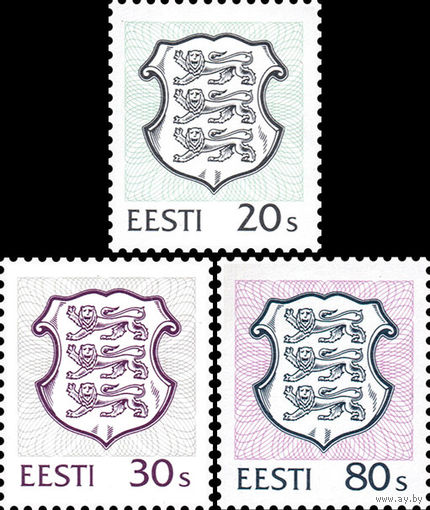 Стандартный выпуск. Герб Эстония 1995 год серия из 3-х марок