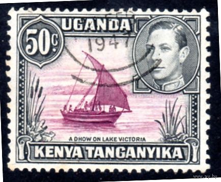 Восточно-африканское сообщество. Кения.Уганда.Танганьика.Ми-65.Парусник на озере Виктория. Король Георг VI. 1938.