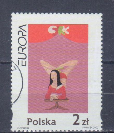 [1049] Польша 2002. Цирк.Европа.EUROPA. Одиночный выпуск. Гашеная марка.