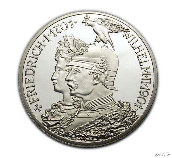 2 марки 1901 года 200 лет Пруссии копия монеты Германской империи