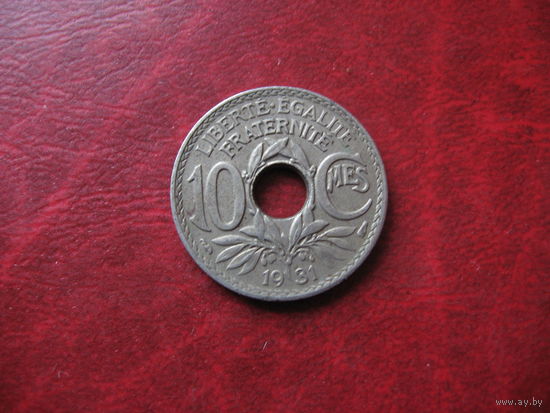 10 сантимов 1931 год Франция