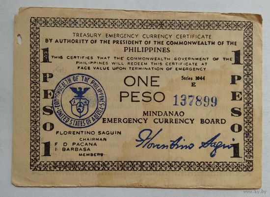 Филиппины 1 песо 1944 г.