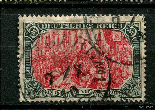 Рейх - 1905/1913 - Празднование основания Рейха в Белом зале Берлинского дворца 5M - [Mi.97Ai] - 1 марка. Гашеная.  (Лот 122BY)