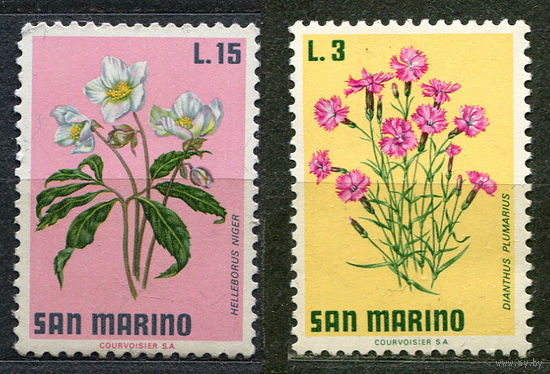 Флора. Цветы. Сан-Марино. 1971. Серия 2 марки. Чистые