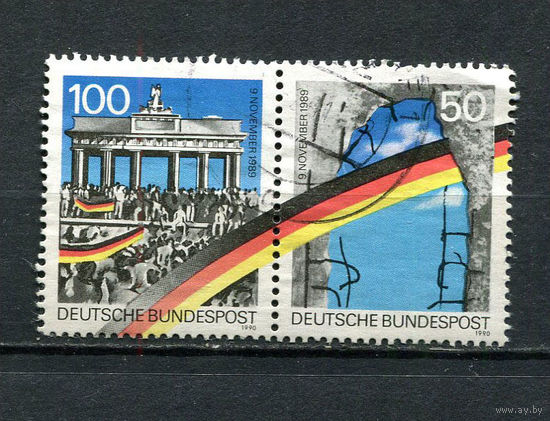 ФРГ - 1990 - Падение берлинской стены - [Mi. 1481ii-1482ii] - полная серия - 2 марки. Гашеные.  (LOT De35)