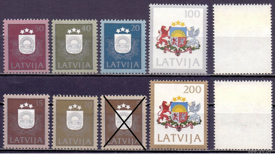 Латвия 1991 305-12 18e Герб Латвии Стандарт  MNH