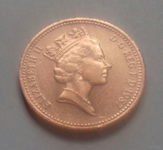 1 пенни, Великобритания 1987 г.