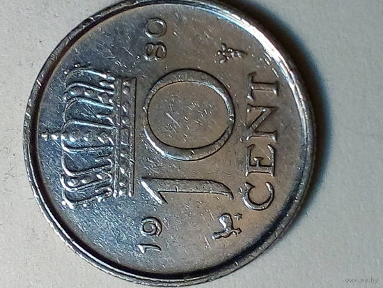 10 центов Нидерланды  1980