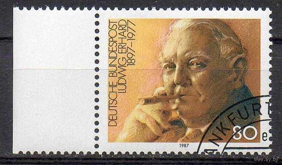 90 лет со дня рождения Людвига Эрхарда ФРГ 1987 год серия из 1 марки