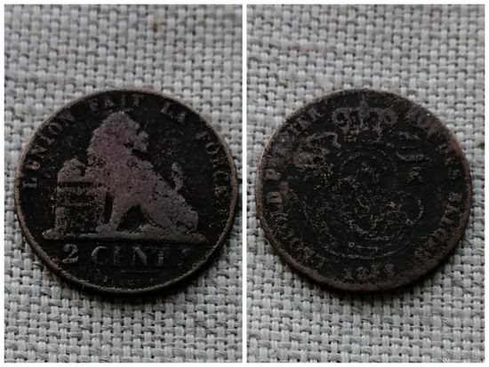 Бельгия 2 сантима 1870-х гг.