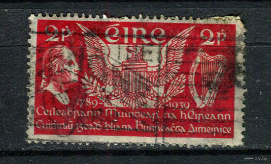 Ирландия - 1939 - 150-летие конституции США 2Pg - [Mi.69] - 1 марка. Гашеная.  (Лот 21EE)-T2P37