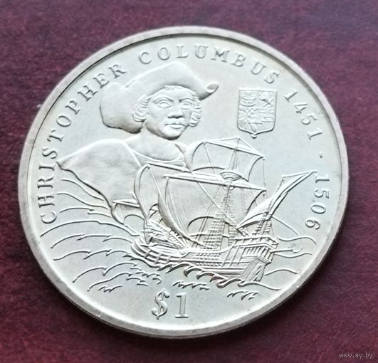 Либерия 1 доллар, 1999 Христофор Колумб