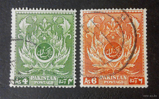 Пакистан 1951 г. 4-летие Независимости. Исторические события, 2 марки #0244-Л1P7