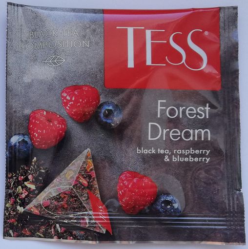 Чай Tess Forest Dream (черный c ароматом малины и черники) 1 пакетик