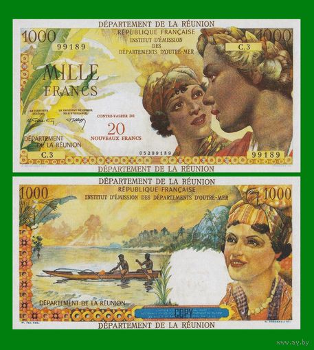 [КОПИЯ] Реюньон 20 новых франков на 1000 1967-71г.г.