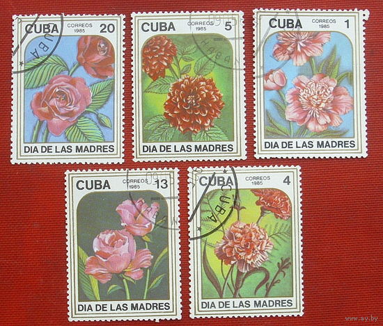 Куба. Цветы. ( 5 марок ) 1985 года. 5-6.