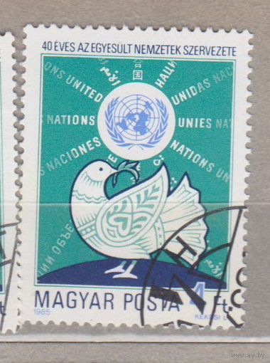 Птицы  Фауна Венгрия 1985 год лот 1071 40-летие Организации Объединенных Наций. Полная серия