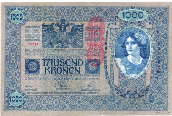 Австрия, 1000 крон обр. 1902 г. (1919), UNC-