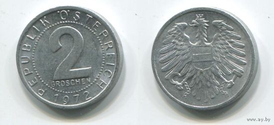 Австрия. 2 гроша (1972, XF)