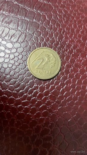 Монета 2 гроша 2017г. Польша. Неплохая!