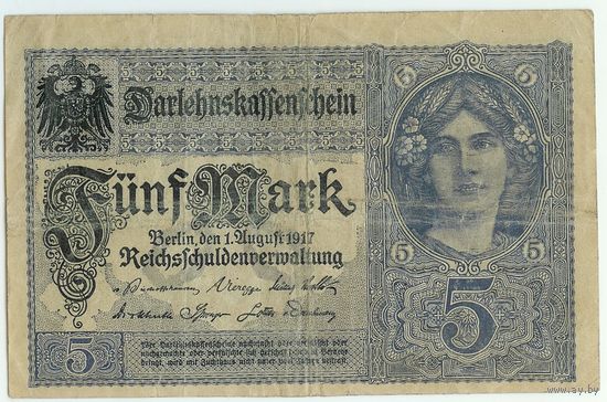 Германия, 5 марок 1917 год
