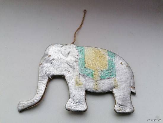 Елочная игрушка СССР слон картонаж
