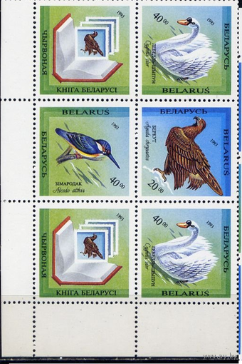 БЕЛАРУСЬ 1993 43-45 Птицы, занесенные в Красную книгу Беларуси **