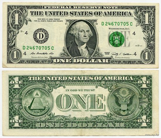 США. 1 доллар (образца 2009 года, D, Огайо, P530)
