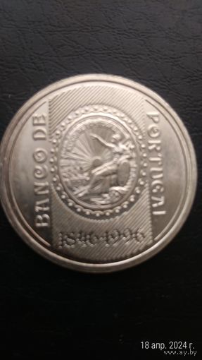 Португалия 500 эскудо 1996 150-летие банку Португалии СЕРЕБРО 925 пробы