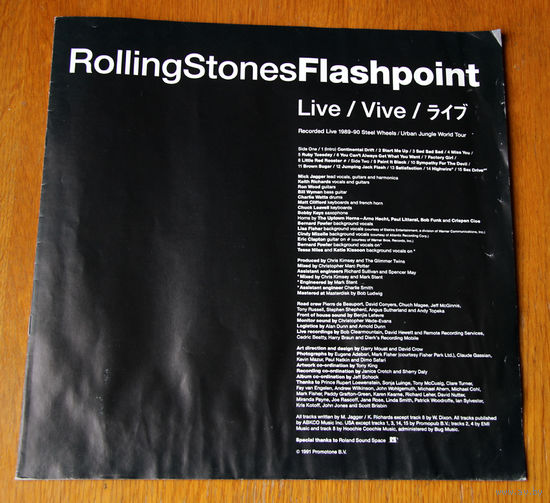 Rolling Stones "Flashpoint" (Booklet)