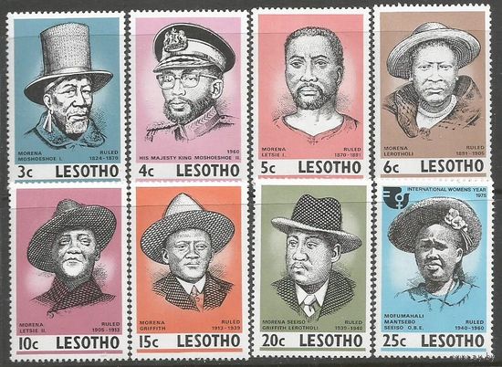 Лесото. Международный день женщин. Лидеры Лесото. 1975г. Mi#183-90. Серия.