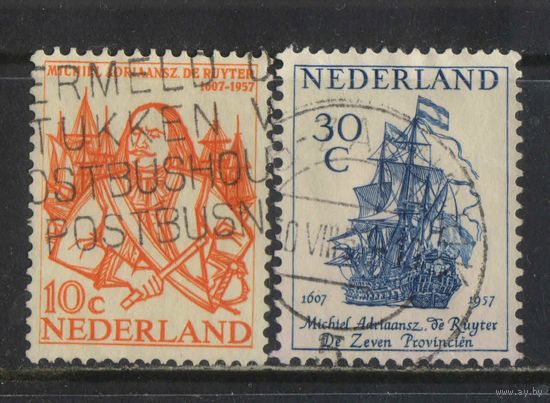 Нидерланды 1957 350 летие адмирала Микеля де Рюйтера Полная #697-8
