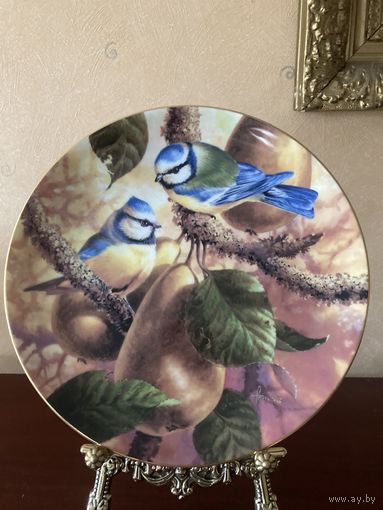 Тарелка коллекционная Птички Синички Англия Wedgwood винтаж