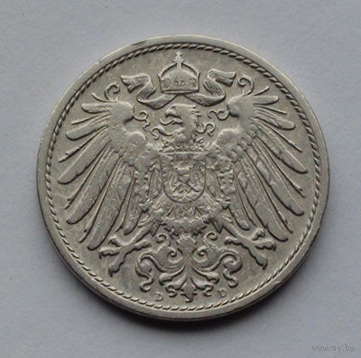 Германия - Германская империя 10 пфеннигов. 1906. D