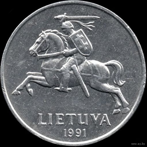 Литва 5 центов 1991 г. КМ#87 (17-3)
