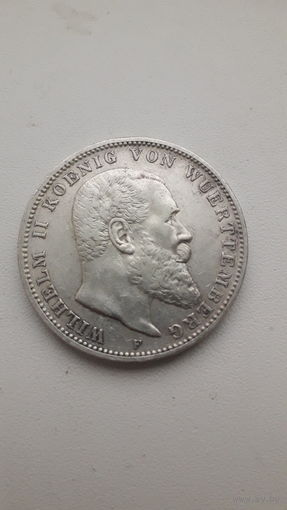 Вюртемберг 3 марки 1909 год