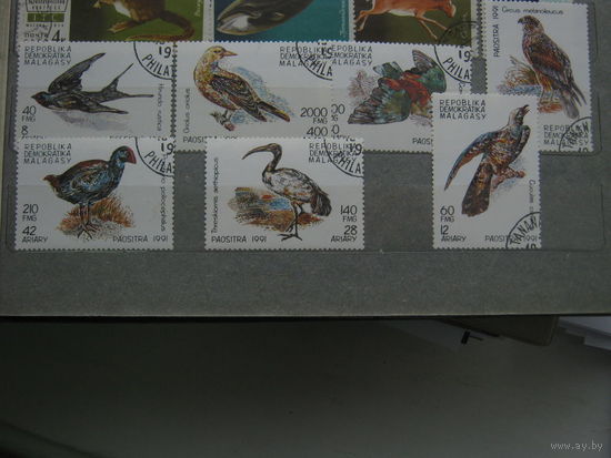 Марки - Мадагаскар 1991 фауна птицы 7 марок
