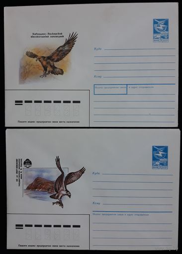 Два конверта СССР  Хищные птицы