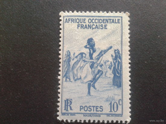 Западная Африка фр. колония 1947 туземец с карабином