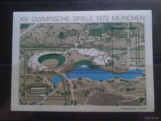 ФРГ 1972 Олимпиада в Мюнхене блок Михель-6,0 евро