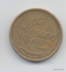 ТУРЕЦКАЯ РЕСПУБЛИКА  5000 ЛИР  1997. ТЮЛЬПАНЫ.