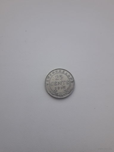 НЬЮФАУЛЕНД 25 центов 1917 год/ серебро/