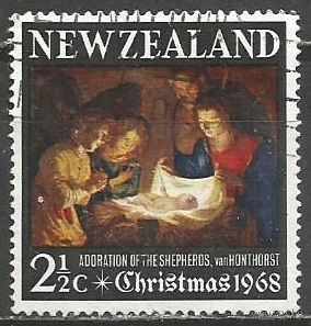 Новая Зеландия. Рождество. 1968г. Mi#491.