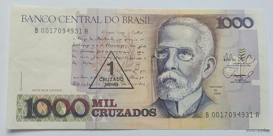 Бразилия 1000 крузейро, 1 новый крузейро, XF, 273