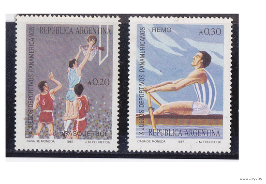 АРГЕНТИНА **. 1987. Баскетбол. Гребля.  # 1893 - 1894. MNH. спорт