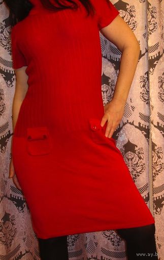 Платье красное 44-46 трикотаж