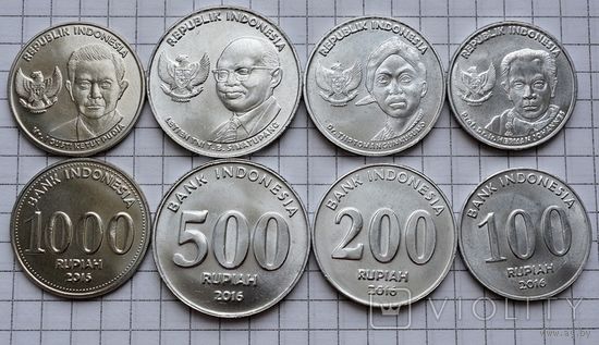 Индонезия набор 4 монеты 2016 UNC