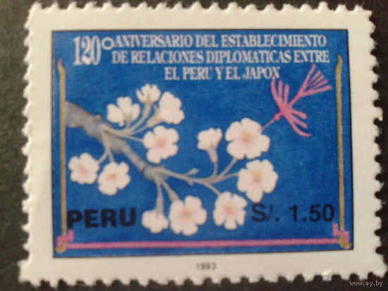 Перу 1993 цветы и колибри Mi-3,5 евро